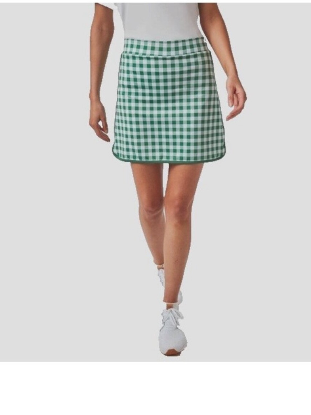 Tuckernuck sport Green and White Gingham Mini Skirt